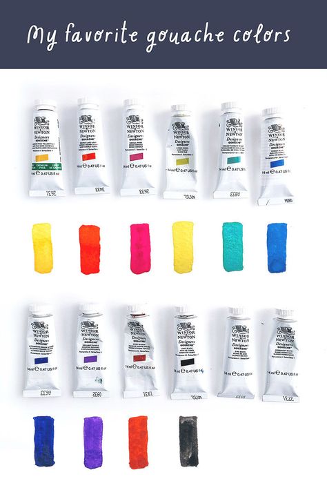 GOUACHE COLORS FOR BEGINNERS Gouache Color Palette, Gouache Color Mixing Chart, Gouache Color Mixing, Window Sketch, Gouache Ideas, Mixing Primary Colors, Gouache Paint Set, Gouache Color, Gouache Paints