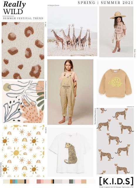 Emily Kiddy: [K.I.D.S] Spring | Summer 2020 _ REALLY Wild (Trend Overview) Childrenswear Trends, Kidswear Trends, Kids Fashion Trends, Girl Trends, Baby Trend, Kids Trend, Print Trends, Student Fashion, Young Fashion