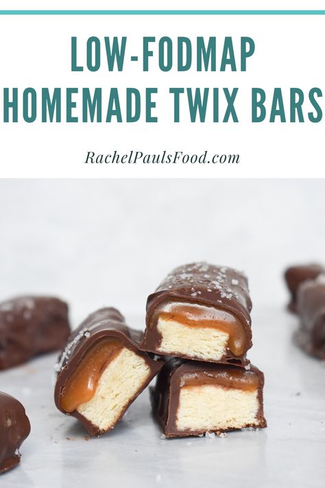 Low-FODMAP Homemade ‘Twix’ Cookie Bars; Gluten-free | Rachel Pauls Food Fodmap Diet Desserts, Low Fodmap Treats, Low Fod Map Dessert, Low Fodmap Cookie Recipes, Low Fodmap Snack Recipes, Low Fodmap Baking, Low Fodmap Sweets, Low Fodmap Dessert Recipes, Low Fodmap Vegan Recipes