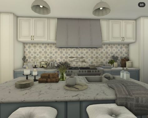 Realistic Farmhouse, Bloxburg Decor, Beach House Layout, Bloxburg Interior, Beach House Flooring, Bloxburg Town, Beach House Room, Bloxburg Kitchen, House Plans With Pictures