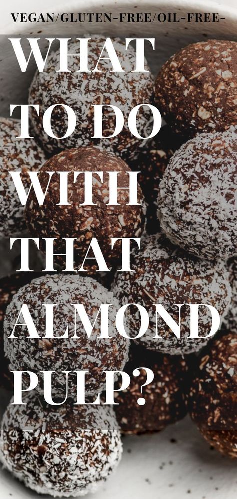 Turn your almond pulp into a brownie inspired bliss ball! Almond Pulp Brownies, Leftover Almond Pulp Recipes, Almond Pulp Energy Balls, Coconut Pulp Recipes, Almond Pulp Recipes, Cow Recipes, Pulp Recipes, Almond Cow, Pulp Recipe