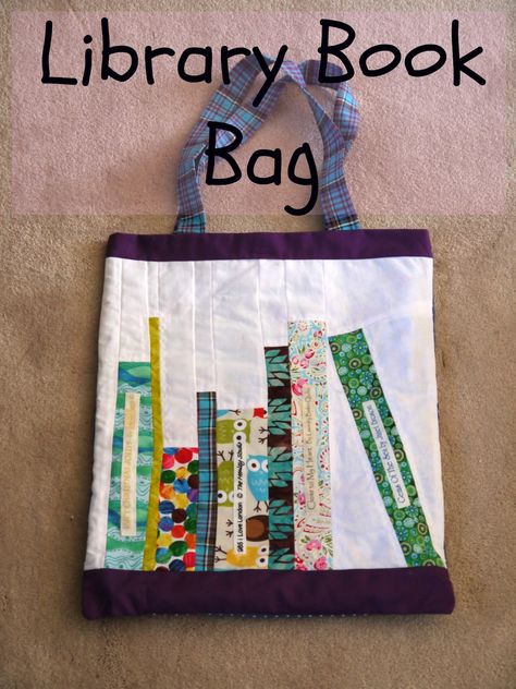 Library Book Bag Tod Bag, Library Book Bag, Library Tote Bag, Library Tote, Library Bag, Book Tote Bag, Tote Bags Sewing, Sewing Purses, Patchwork Bags