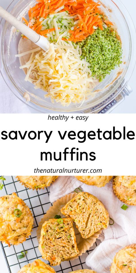 Savoury Vegetable Muffins, Healthy Savoury Muffins, Muffins Savory, Healthy Muffins For Kids, Vegetable Muffins, Vegetable Recipes For Kids, Savory Muffins Recipes, Veggie Muffins, Healthy Muffin