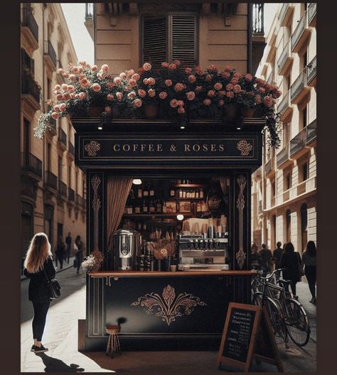 Parisian Coffee Shop, Caffe Design, French Chateau Homes, French Coffee Shop, Cozy Coffee Shop, Cozy Coffee, Coffee Carts, Shop Fronts, French Bistro