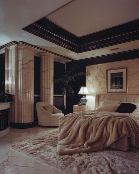 Luxury Interior Bedroom, Successful Lawyer, 1980s Interior, 80s Interior Design, Bedroom Revamp, Mansion Bedroom, 80s Home, 80s Interior, Streetwear Jewelry