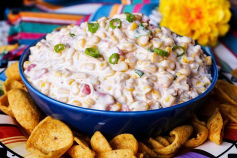 Print Mexican Corn Dip | Just A Pinch Cowboy Corn Dip, Corn Relish Dip, Mexican Corn Dip, Corn Dip Recipes, Corn Relish, Homemade Sauce Recipes, Caramel Recipes Sauce, Mexican Corn, Corn Dip