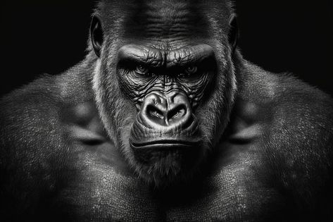 Gorilla Wallpaper, Portrait Male, Animal Sleeve Tattoo, Gorillas Art, Gorilla Tattoo, Strongest Animal, Silverback Gorilla, Lion Head Tattoos, Jeep Ideas