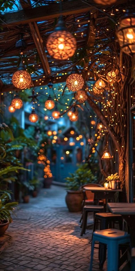 Backyard Lighting, Outdoor Decor Backyard, Garden Landscape, Balcony Ideas, Ideas Garden, Pretty Wallpapers Backgrounds, Scenery Wallpaper, Patio Design, Outdoor Area