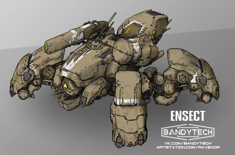 ENSECT - SPIDER TANK, Eldar Safin on ArtStation at https://www.artstation.com/artwork/Xnar1a Sci Fi Giant Cannon, Spider Mecha Concept Art, Mecha Tank Concept Art, Sci Fi Vehicle Design, Animal Mech, Animal Concept Art, Cyberpunk Tank, Mecha Concept Art, Tank Concept Art