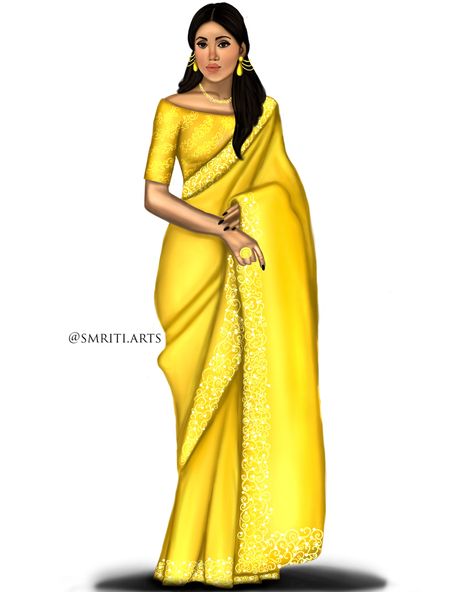 #fashionillustration #digitalfashionsketch #digitalart #saree Half Saree Illustration Sketch, Saree Outline Sketch, Saree Croquis, Indian Saree Illustration, Saree Caricature, Saree Illustration Sketch, Saree Design Drawing, Saree Fashion Illustration, Sari Illustration