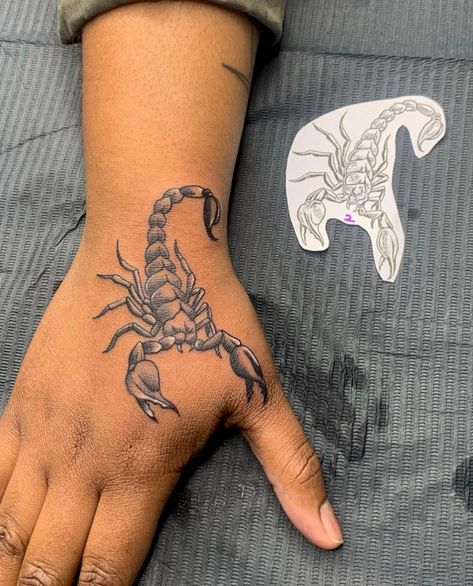 Scorpion On Hand Tattoo, Tatoos Men Scorpion, Mexican Scorpion Tattoo, Scorpio Tattoo On Hand, Scorpion Hand Tattoos, Scorpion Wrist Tattoo, Squirpion Tattoos, Top Of The Hand Tattoos, Squrpion Tattoos