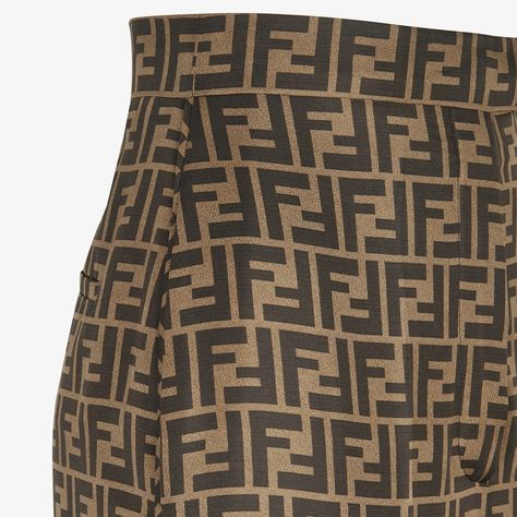 Trousers - Brown silk trousers | Fendi Fendi Logo Design, Fendi Store, Skirt And Pants, Palazzo Trousers, Twill Trousers, Shorts Skirt, Fendi Logo, Silk Trousers, Brown Silk