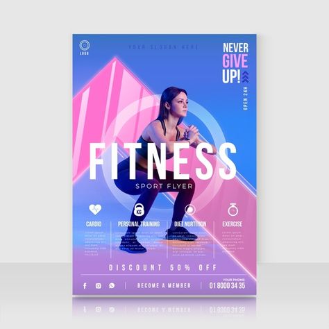 Fitness Infographic, Photo Sport, Free Social Media Templates, Conference Poster, Digital Advertising Design, Fitness Flyer, Gym Poster, Ads Creative Advertising Ideas, Graphic Design Infographic