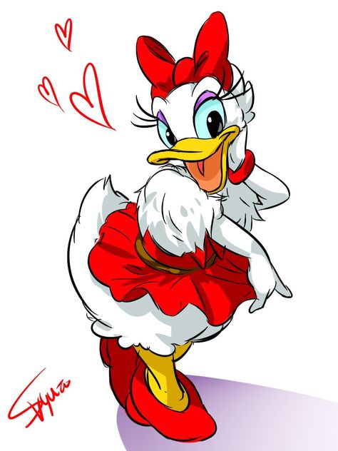 Christmas Daisy Duck, Daisy Duck Aesthetic, Daisy Duck Christmas, Disney Amor, Disney Now, Donald And Daisy Duck, Disney Artwork, Daisy Duck, Pinturas Disney