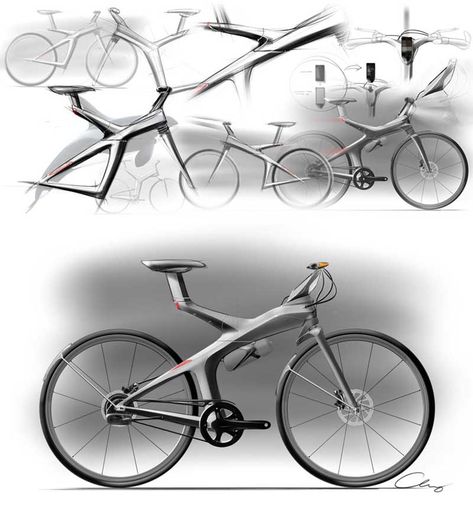 A collection of concept bikes | Bicycle Design Bike Design Sketch, Bicycle Sketch, Bike Concept, Support Velo, Bike Sketch, Urban Electric, Bicycle Brands, Drone Design, Industrial Design Sketch