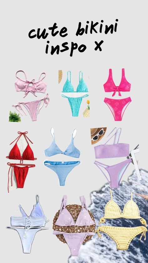 cute bikini inspo x Where To Buy Cute Cheap Bikinis, Cute Colorful Summer Bikinis, Cute Aesthetic Bikinis White, Cute Y2k Bikinis, Cute Aesthetic Bikinis Pink, Summer Bikinis, Cute Bikinis, Pins, Color