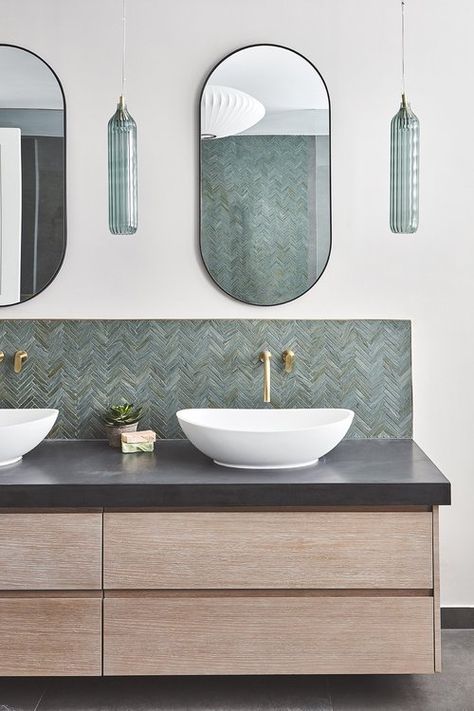 Splashback Bathroom, Bathroom Vanity And Sink, Sink Splashback, Blakes London, Bathroom Splashback, Tile Splashback, Splashback Tiles, Bathroom Spa, Main Bathroom