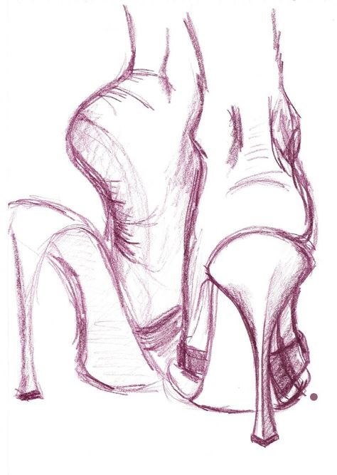 Heels From The Front Drawing, Heels Drawing Reference, High Heels Drawing, Drawing High Heels, Back Drawing, Model Sketch, Animation Art Sketches, Pen Art Drawings, Art Drawings Sketches Pencil