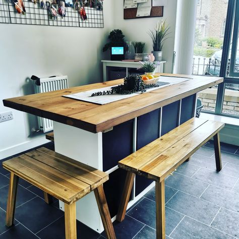 Kallax Kitchen Table, Kallax Dining Table, Kallax Island Hack, Ikea Kallax Table, Kallax Table Hack, Ikea Kitchen Island Hack, Kallax Table, Kallax Kitchen Island, Kallax Unit