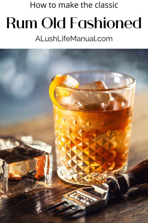 Appleton Rum Drinks Recipes, Rum Old Fashioned Cocktail, Bumbu Rum Cocktails, Drink Rum, Rum Old Fashioned, Frozen Drinks Alcohol, Rum Drinks Recipes, Bourbon Old Fashioned, Gold Rum