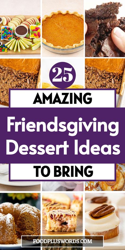 Looking to make your Friendsgiving feast even sweeter? Try these easy and simple Friendsgiving dessert ideas that will have everyone coming back for seconds! From cute and fun Thanksgiving themed desserts to crowd-pleasing pies and cakes, these treats are sure to be a hit at your Friendsgiving dinner party. Wow your friends with delicious Thanksgiving desserts that are both creative and easy to make.  | friendsgiving dessert ideas easy | Easy Fall Desserts For A Crowd | Friendsgiving Dessert Rec Friendsgiving Dessert Ideas Easy, Easy Thanksgiving Desserts For A Crowd, Thanksgiving Themed Desserts, Friendsgiving Dessert Ideas, Friendsgiving Desserts, Pumpkin Roll Easy, Simple Friendsgiving, Fall Desserts For A Crowd, Friendsgiving Dessert