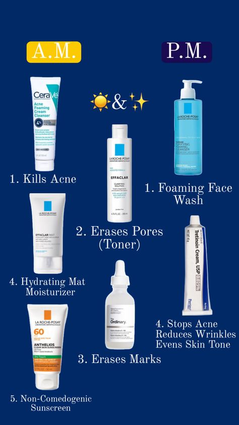 Discover the perfect skincare routine tailored for normal to oily skin types. This guide covers everything you need, from a refreshing morning regimen to a soothing nighttime routine. Whether you’re looking to control shine during the day or restore balance at night, these products will keep your skin healthy, clear, and glowing. Skincare Products For Normal Skin, Products For Normal Skin, Purifying Foaming Cleanser, Perfect Skincare Routine, Routine For Oily Skin, Tretinoin Cream, Daily Skincare Routine, Nighttime Routine, Foaming Face Wash