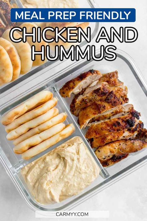 Hummus Meal Prep, Chicken And Hummus, Make Ahead Lunch, Healthy Lunch Snacks, Healthy Lunch Meal Prep, Cold Lunches, Work Meals, Easy Healthy Meal Prep, Prepped Lunches