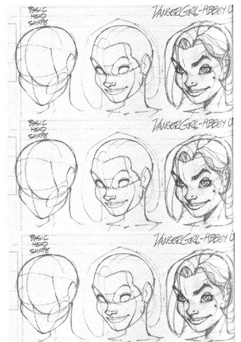 Proportions Tutorial, J. Scott Campbell, Scott Campbell Art, Face Proportions, J Scott Campbell, Comic Face, Comic Tutorial, Drawing Heads, Scott Campbell