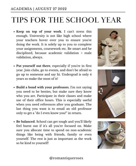 A list of things for tips on how to have a good back to school time Studie Hacks, Study Tips For Students, Effective Study Tips, High School Life, Academic Motivation, Vie Motivation, School Survival, School Related, No Matter What Happens