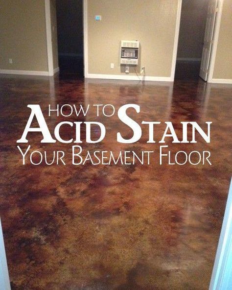 How To Stain Concrete, Concrete Basement Floors, Basement Floors, Stained Floors, Concrete Basement, Stain Concrete, Basement Flooring Options, Acid Stained Concrete, Acid Stain