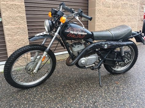 UPDATE - Reserve has been met!1978 Harley Davidson (AMF) SX250 - Titled! Consigner states needs restoring, has compression. Appears mostly complete, missing some parts, seat and ta... Harley Dirt Bike, Amf Harley, Motocykle Harley Davidson, Street 750 Harley Davidson, Dirt Motorcycle, Harley Davidson India, Street 500 Harley Davidson, 1947 Harley Davidson Knucklehead, Harley Davidson Flh Shovelhead