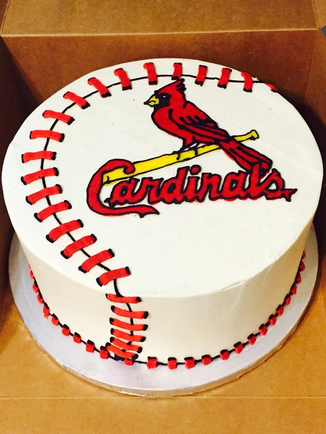 Cardinals birthday cake www.sunnyparkcakes.com St Louis Cardinals Cake, Baseball Birthday Cakes, Baseball Cake, Sport Cakes, Baseball Birthday, Decorated Cakes, 11th Birthday, Grooms Cake, 13th Birthday