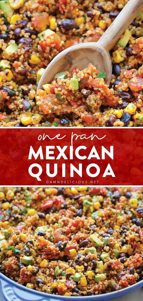 One Pan Mexican Quinoa, Quinoa Recipes Dinner, Quinoa Recipes Easy, Quinoa Recipes Healthy, Quinoa Dishes, Healthy Mexican Recipes, Mexican Quinoa, Easy Quinoa, Quinoa Recipe