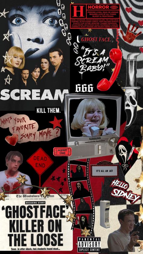 Scream mood board #horror #movie #scary #scream #halloween #october #mood #moodboard #aesthetic #art #wallpaper #vibes #scream1996 Aesthetic Art Wallpaper, Scary Scream, Scream Videos, Movie Scary, October Mood, Wallpaper Vibes, Halloween Wallpaper Backgrounds, Scream Halloween, Ghostface Scream