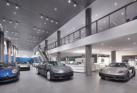 Porsche Showroom Design, Car Dealership Aesthetic, Car Dealership Decor, Car Dealership Design, Car Showroom Interior, Porsche Dealership, Dealership Showroom, Car Showroom Design, Architecture Site Plan