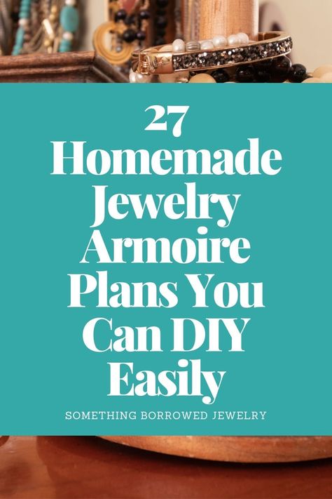 27 Homemade Jewelry Armoire Plans You Can DIY Easily pin Armoire Plans, Diy Jewelry Cabinet, Jewelry Armoire Diy, Jewelry Armoire Makeover, Diy Jewelry Stand, Hanging Jewelry Box, Armoire Diy, Jewelry Storage Cabinet, Jewelry Box Plans