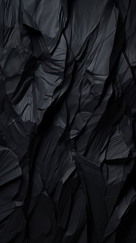 Black crumpled paper texture backgrounds monochrome wrinkled.  | premium image by rawpixel.com / Techi Black Marble Aesthetic, Black Crumpled Paper, Dark Mobile Wallpaper, Black Textured Wallpaper, Iphone Wallpaper Dark, Iphone Wallpaper Ocean, Iphone Wallpaper Black, Black Paper Texture, Crumpled Paper Textures