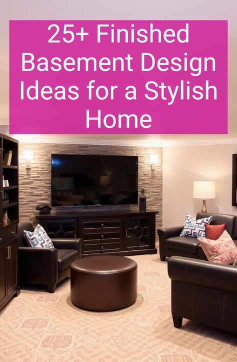 25+ Finished Basement Design Ideas for a Stylish Home Basement Oasis, Basement Design Layout, Bright Playroom, Basement Family Room Ideas, Finished Basement Designs, Chic Home Office, Sleek Coffee Table, Dream Basement, Large Sectional Sofa