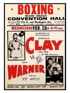 Boxing Typography, Vintage Boxing Posters, Boxing Party, Boxing Art, Cassius Clay, Vintage Boxing, Boxe Thai, Wrestling Posters, Muhammed Ali