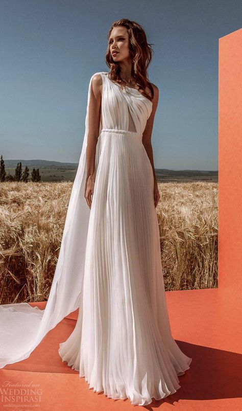 Greek Goddess Wedding Dress, Greek Style Wedding Dress, Goddess Wedding Dress, Grecian Wedding Dress, Pleated Wedding Dresses, Greek Wedding Dresses, Greek Dress, Grecian Wedding, Beach Bridal Dresses