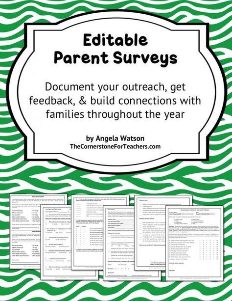 Editable Parent Surveys Parent Volunteer Form, Preschool Director, Parent Survey, Parent Board, Parent Teacher Communication, Family Involvement, Parent Volunteers, Parent Involvement, Parenting Plan