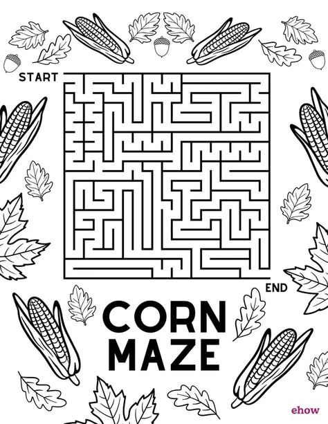 Free Printable Halloween Coloring Pages for All Ages | ehow Halloween Maze Printable, Corn Maze Activities, Fall Mazes For Kids, Mazes Printable, Activity Pages For Kids Free Printables, Free Printable Halloween Coloring Pages, Coloring Pages Activities, Dot To Dot Printables, Halloween Maze