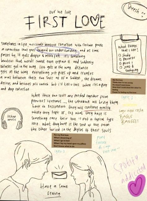 Drawing For Boyfriend Relationships, Journal Ideas Crush, Journal About Crush, Diary Ideas About Crush, Crush Journal Ideas, Diary For Boyfriend, Couple Diary Ideas, Love Story Scrapbook, Him Sketch