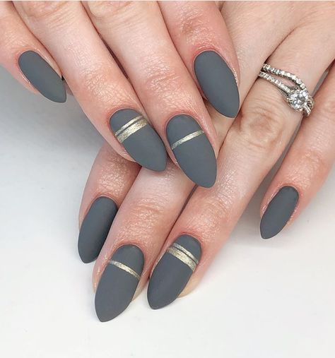 Dark Grey Nails, Grey Gel Nails, Grey Matte Nails, Grey Nail Art, Grey Nail Polish, Grey Nail Designs, Nail Colors Winter, Easy Nails, Gray Nails