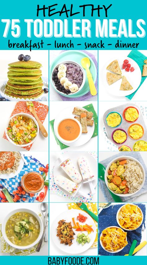 I’ve compiled over 75 meals that are completely toddler-approved! This list of easy toddler recipes is full of healthy and easy breakfast, lunch, snack and dinner recipes for your little one! Most of these recipes can be made in 5-30 minutes, are freezer-friendly and have allergy modifications. Great for toddlers 1-3 years old! Recipes For Toddlers To Make, Freezer Meals For Toddlers, Freezer Friendly Toddler Meals, Healthy Toddler Friendly Meals, Toddler Freezer Meals, Healthy Breakfast For One Year Old, Freezable Toddler Meals, Toddler Approved Meals, Toddler Approved Dinners