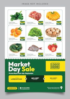 Amalyastock | Freepik Price Promotion Design, Grocery Catalogue Design, Supermarket Banner Design, Product Offer Poster, Supermarket Catalogue, Informational Flyer Design, Food Catalogue Design, Supermarket Poster, Poster Package