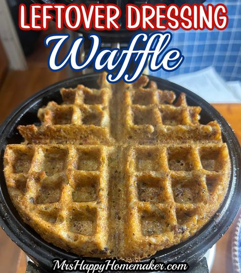 Leftover Dressing Waffles, Waffle Stuffing Recipe, Thanksgiving Leftover Waffles, Stuffing Waffles Recipe, Leftover Dressing Recipes, Dressing Waffles, Leftover Stuffing Waffles Recipe, Leftover Dressing, Leftover Stuffing Waffles