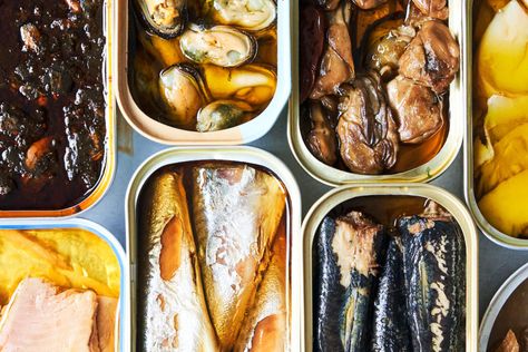 Forget Charcuterie, Cheese, and Butter Boards—The Tinned Fish Board Is the Tastiest, Trendiest Way to Entertain | Sunset Magazine Fish Charcuterie Board, Butter Boards, Fish Board, Tinned Fish, Pickled Radishes, Fish Platter, Plantain Chips, Charcuterie Cheese, Sunset Magazine