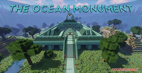 Minecraft Ocean Monument, Monument Ideas, Minecraft Maps, Minecraft Map, Minecraft 1, Come And Go, The Ocean, Gazebo, Monument