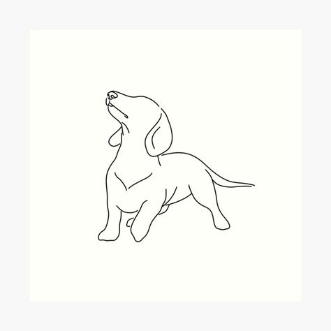 Dachshund Angel Tattoo, Dachshund Line Drawing, Dachshund Line Art, Daschund Drawing, Dachshund Sketch, Dog Illustration Art, Arte Dachshund, Tatoo Dog, Dachshund Drawing